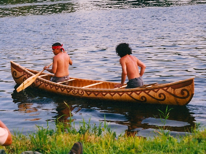 Cody Brooks and David Bridges taking the canoe out for a ride
