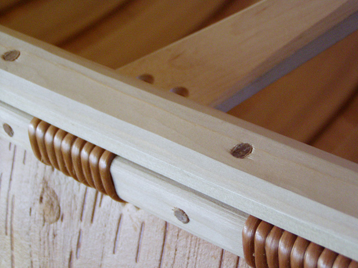 Close-up of gunwale caps and outwales