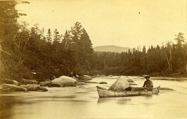 Wolastoqew Guide and Canoe, New Brunswick, c. 1862, George Thomas 