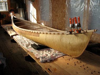 Nearly finished canoe