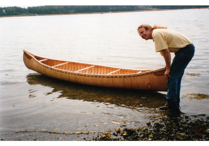 Steve Cayard and completed 14' workshop canoe