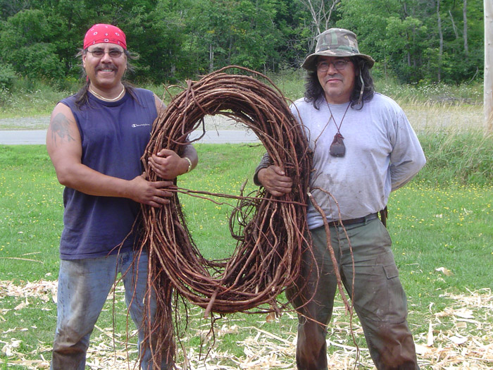 Patrick Almenas and Wayne Brooks with spruce roots