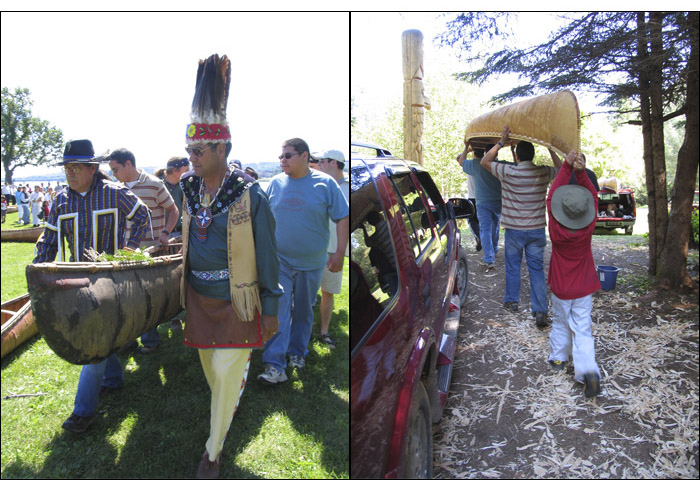 Old Maliseet canoe blessing new Maliseet canoe