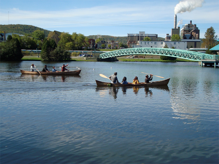 On the Madawaska River, Edmundston paper mill in the background, photo by David Moses Bridges.