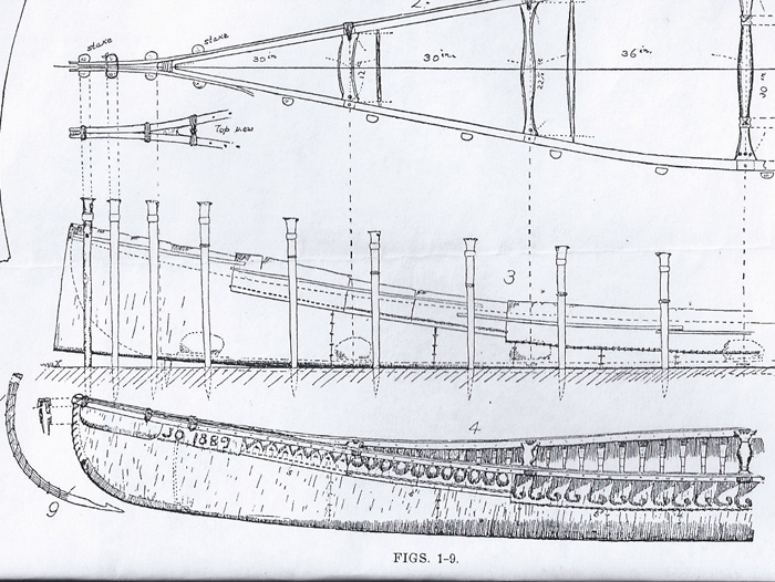 The canoe built by Peter Jo in 1889, drawing by Adney